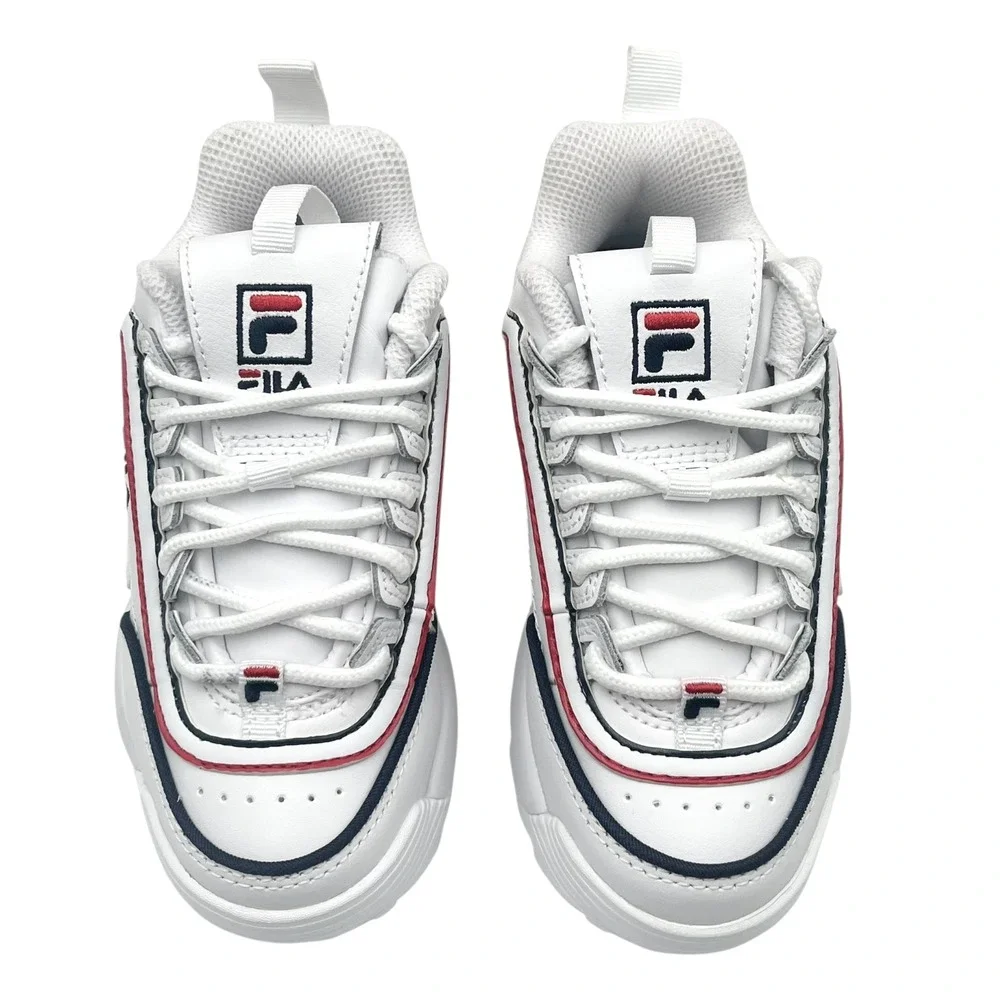 Fila Disruptor II Unisex Kids Little Boys Girls Leather Sneakers Size 12‎ White